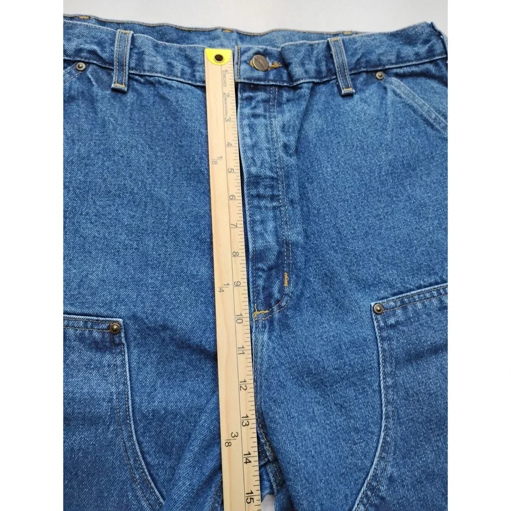 Carhartt Jeans Blue Carpenter Double Knee Dungaree B73 DST Mens 38x36